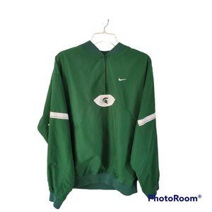 VTG Michigan State Spartans Y2K Nike Team 1/4 Zip Pullover Windbreaker Mens Med.